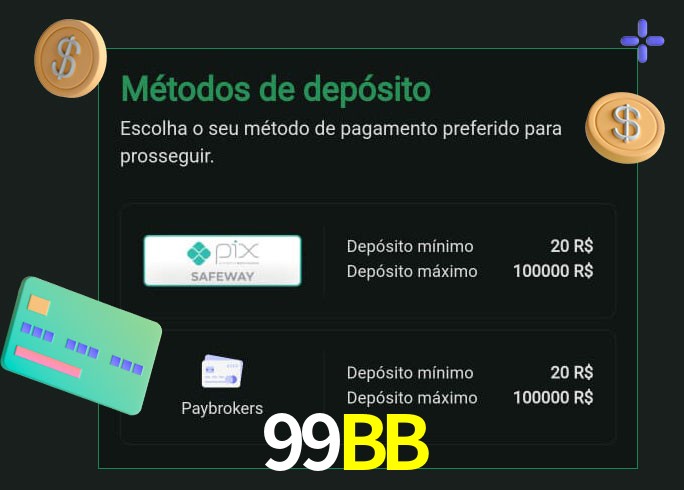 O cassino 99BB oferece uma grande variedade de métodos de pagamento